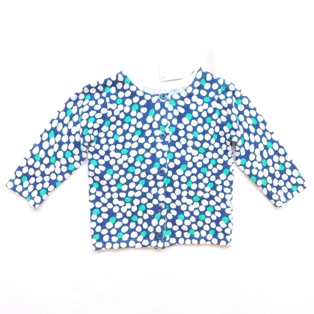Gymboree‎ Baby Girl 3-6 M Teal Dot Cardigan Sweater